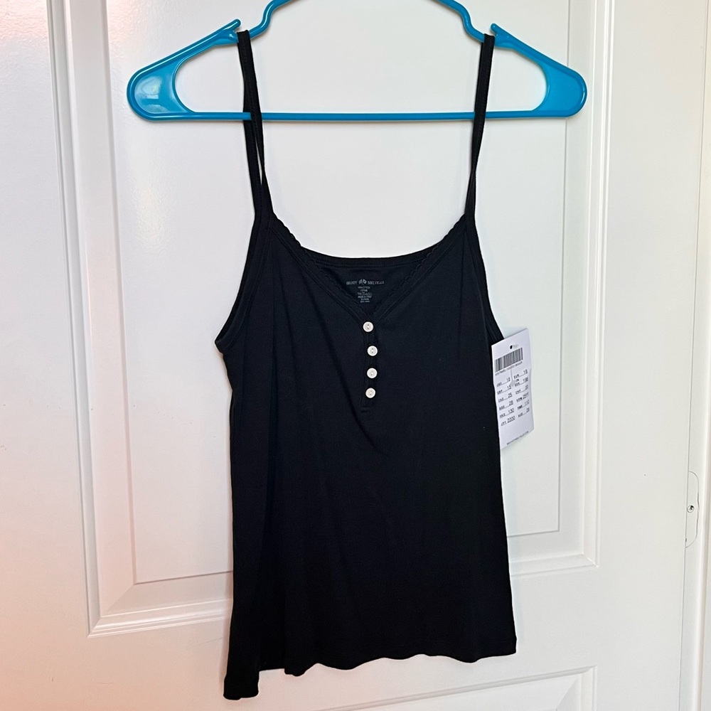 SOLD Brandy Melville Spaghetti Strap Tank Top with Button Detail